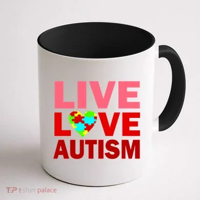 Live Love Autism Coffee Mug back