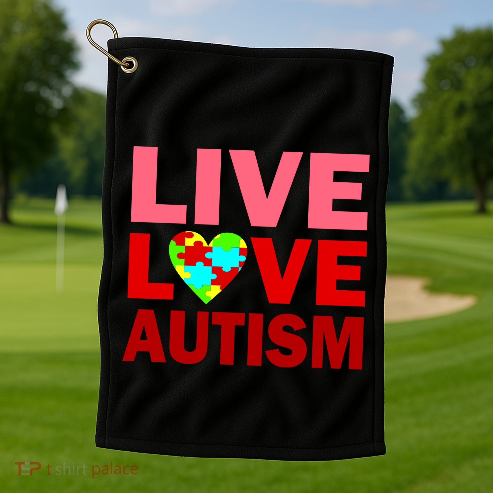 Live Love Autism Golf Towel