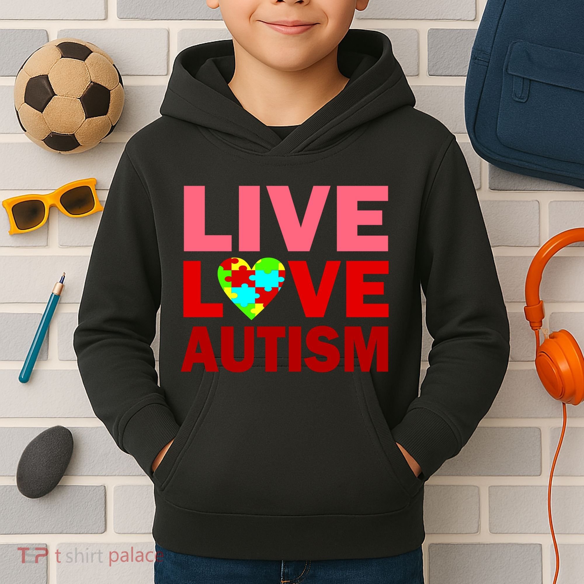 Live Love Autism Kids Hoodie