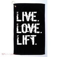 Live Love Lift Retro Fitness Golf Towel thumb 0