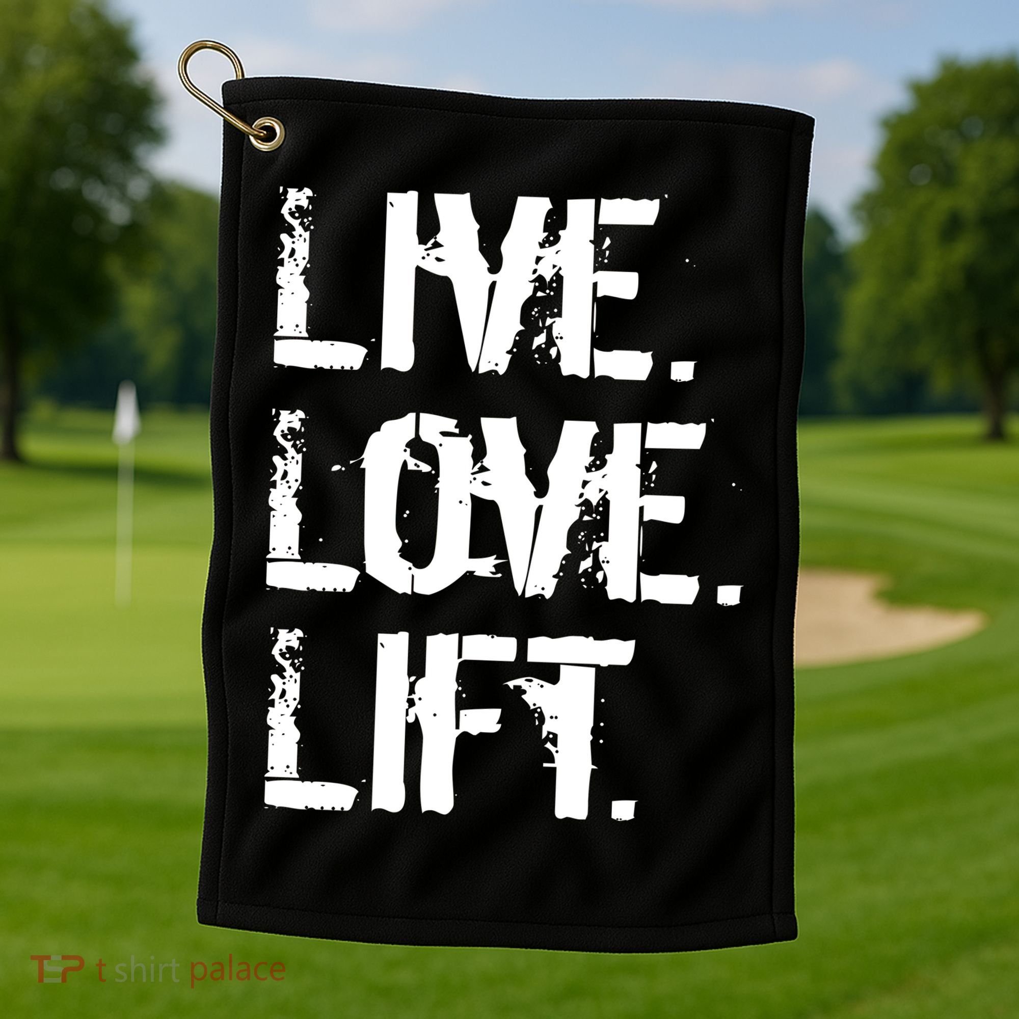 Live Love Lift Retro Fitness Golf Towel