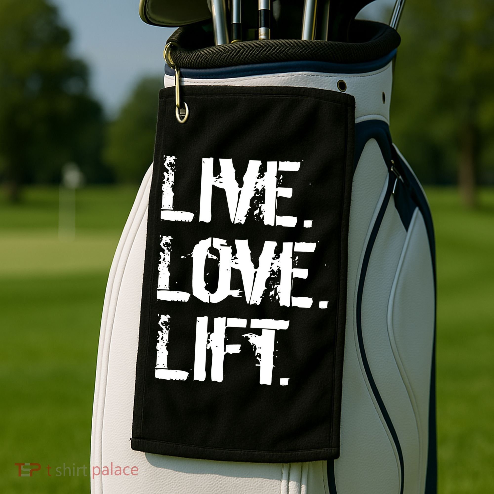 Live Love Lift Retro Fitness Golf Towel