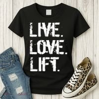Live Love Lift Retro Fitness Women's T-Shirt thumb 3