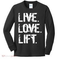 Live Love Lift Retro Fitness Kids Long Sleeve Shirt thumb 0