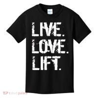 Live Love Lift Retro Fitness Kids T-Shirt thumb 0