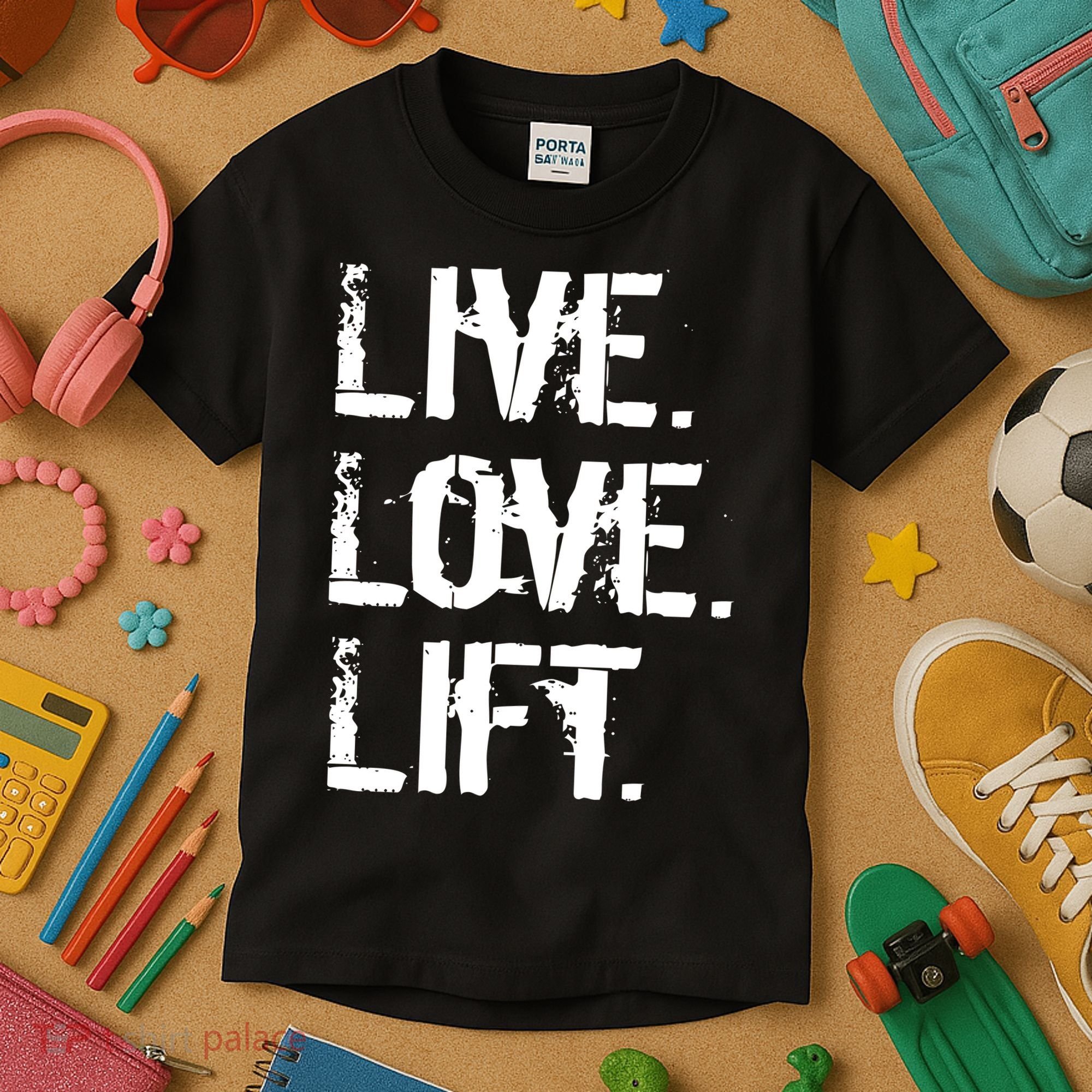 Live Love Lift Retro Fitness Kids T-Shirt