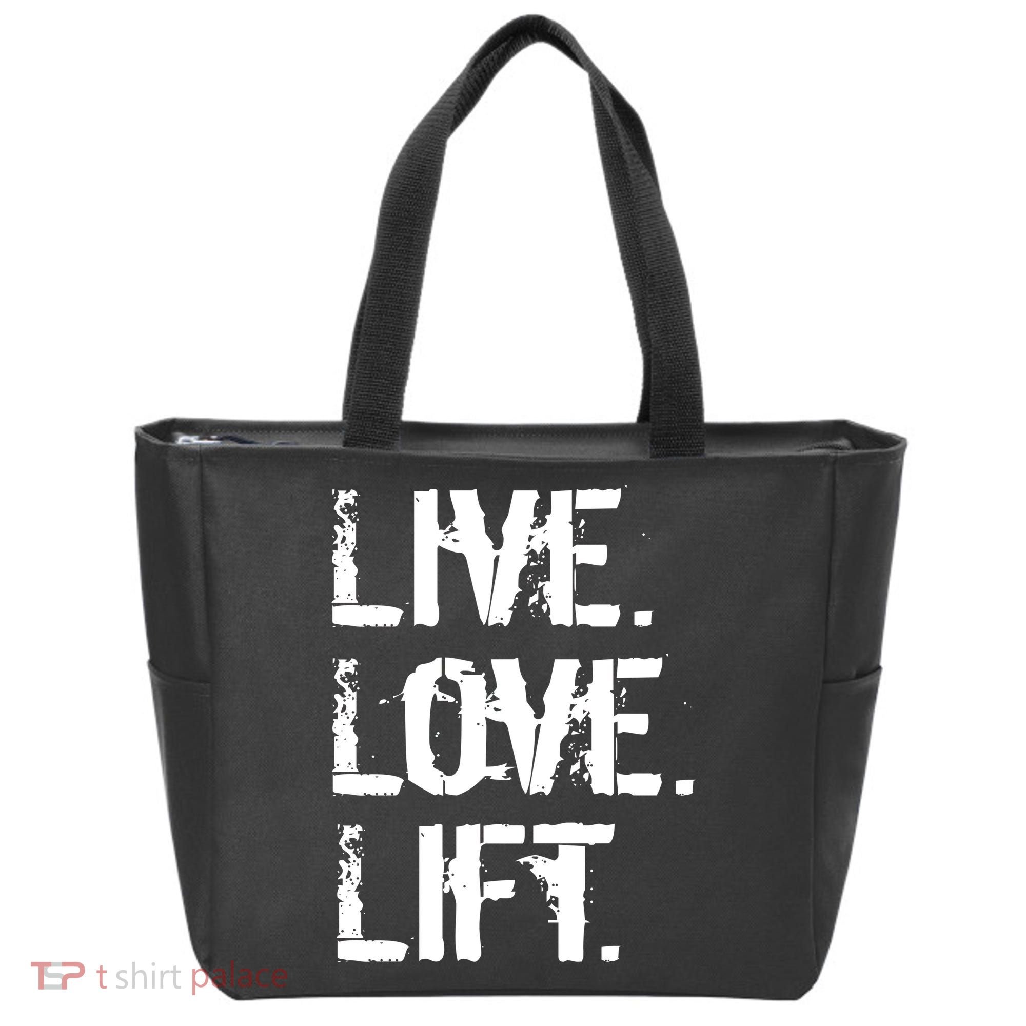 Live Love Lift Retro Fitness Tote Bag