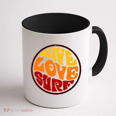 Live Love Surf Coffee Mug back