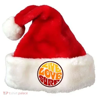 Live Love Surf Santa Hat