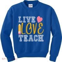 Live Love Teach Kids Sweatshirt thumb 0