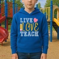 Live Love Teach Kids Hoodie thumb 2