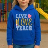 Live Love Teach Kids Hoodie thumb 3
