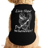 Live Slow Die Whenever Funny Sloth Doggie Tank thumb 0