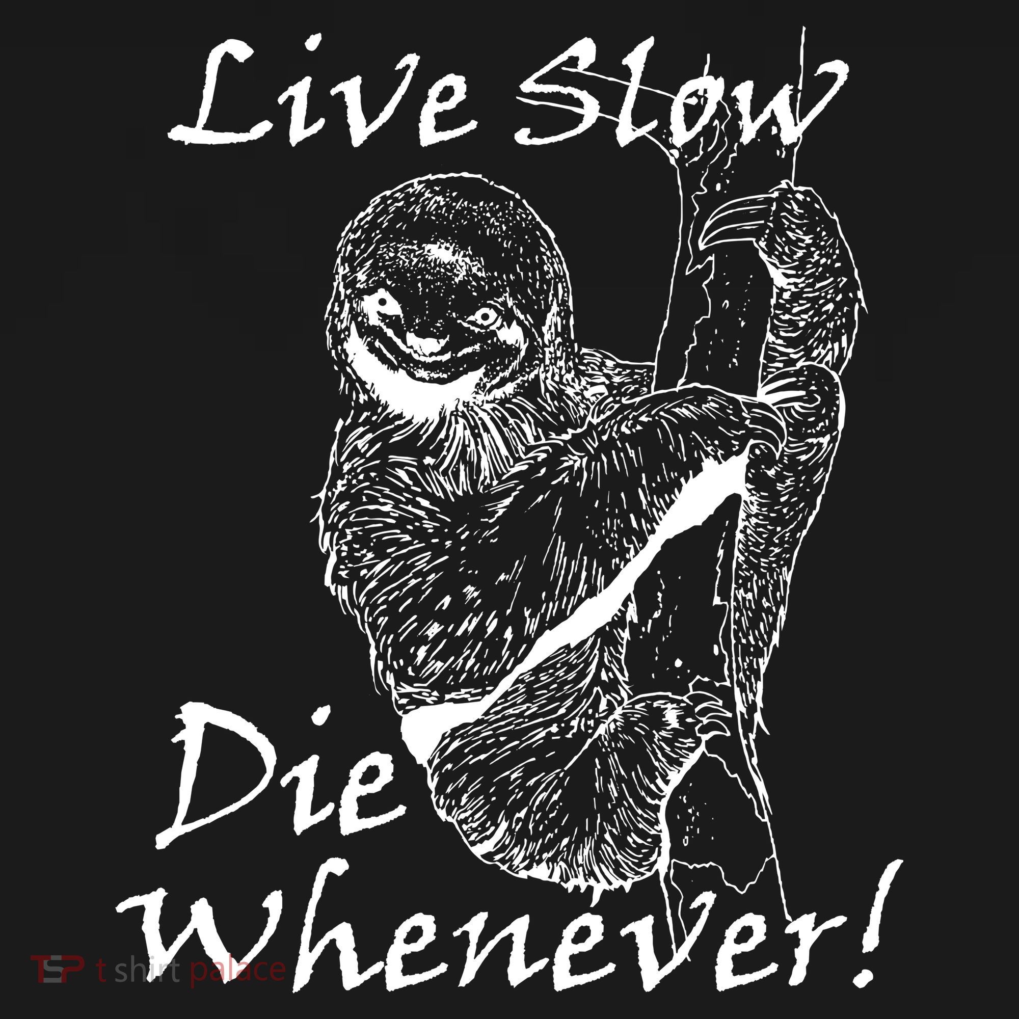 Live Slow Die Whenever Funny Sloth USA-Made Doggie Bandana