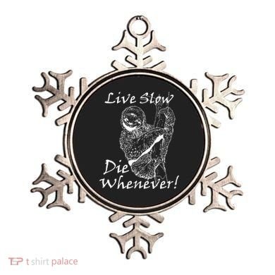 Live Slow Die Whenever Funny Sloth Ornament