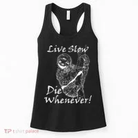 Live Slow Die Whenever Funny Sloth Women's Tank Top thumb 0