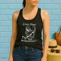 Live Slow Die Whenever Funny Sloth Women's Tank Top thumb 2
