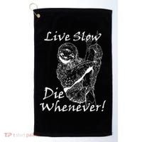Live Slow Die Whenever Funny Sloth Golf Towel thumb 0