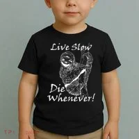 Live Slow Die Whenever Funny Sloth Toddler T-Shirt thumb 2