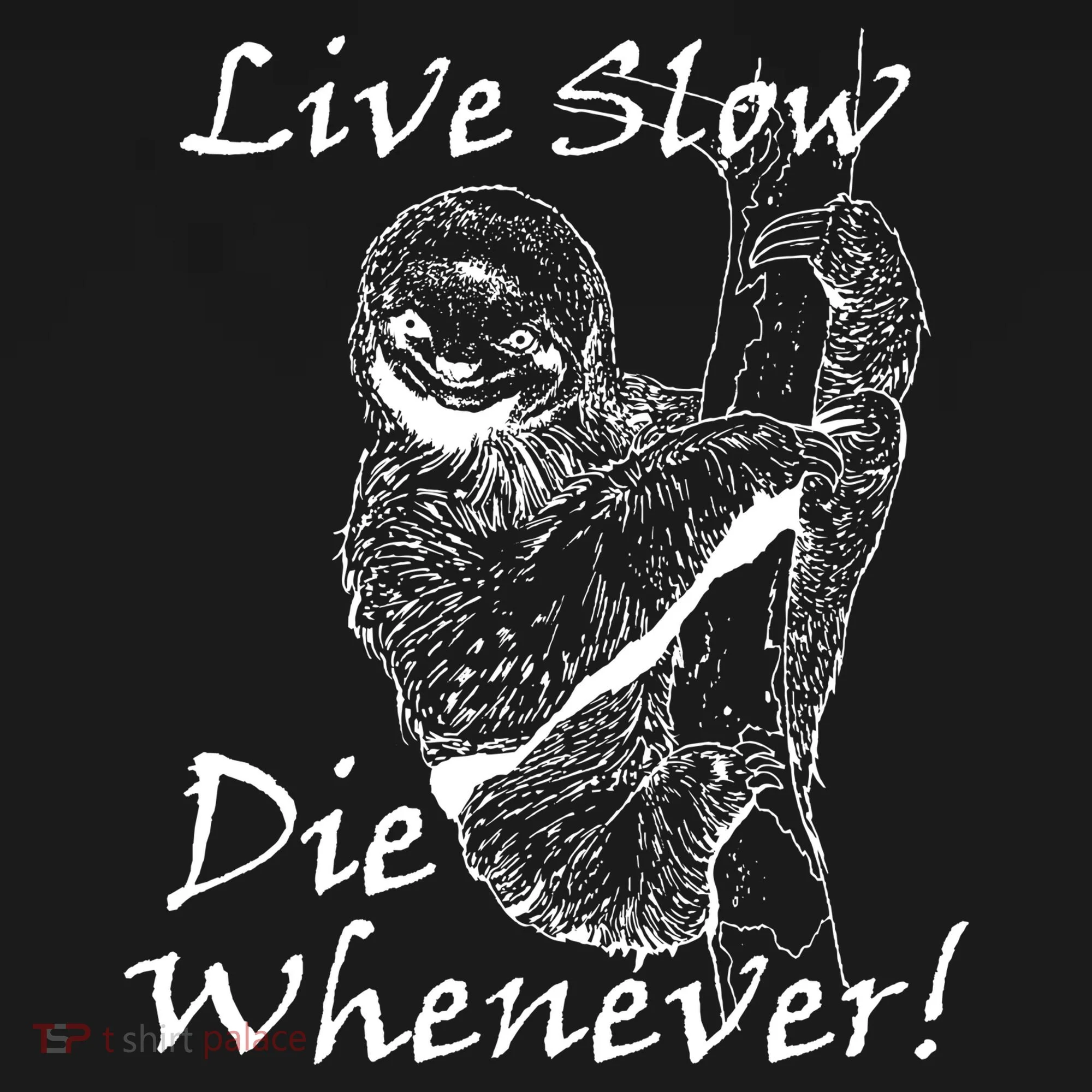 Live Slow Die Whenever Funny Sloth Women's T-Shirt