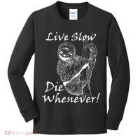 Live Slow Die Whenever Funny Sloth Kids Long Sleeve Shirt thumb 0