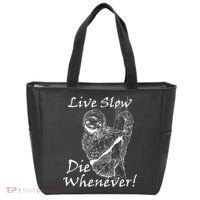 Live Slow Die Whenever Funny Sloth Tote Bag thumb 0