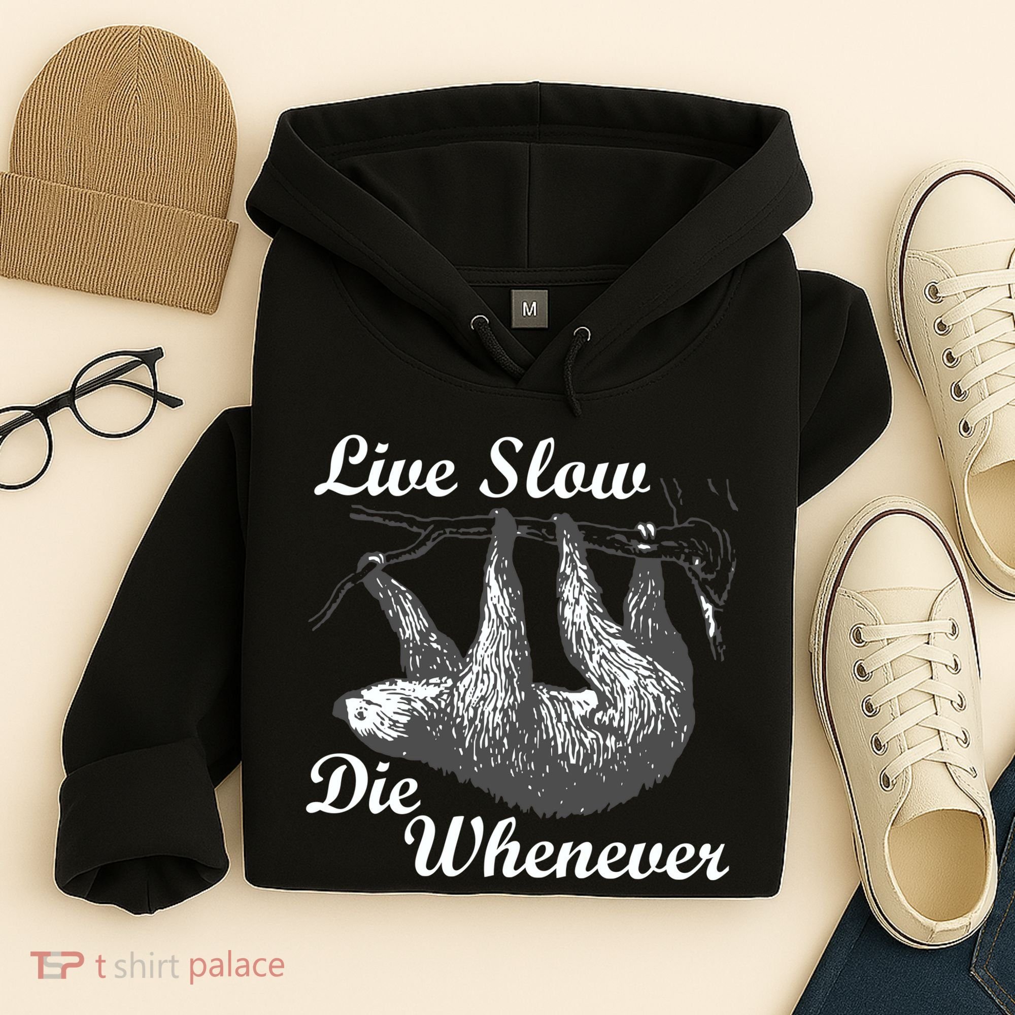 Live Slow Die Whenever Sloth Hoodie