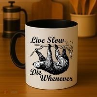 Live Slow Die Whenever Sloth Coffee Mug thumb 4