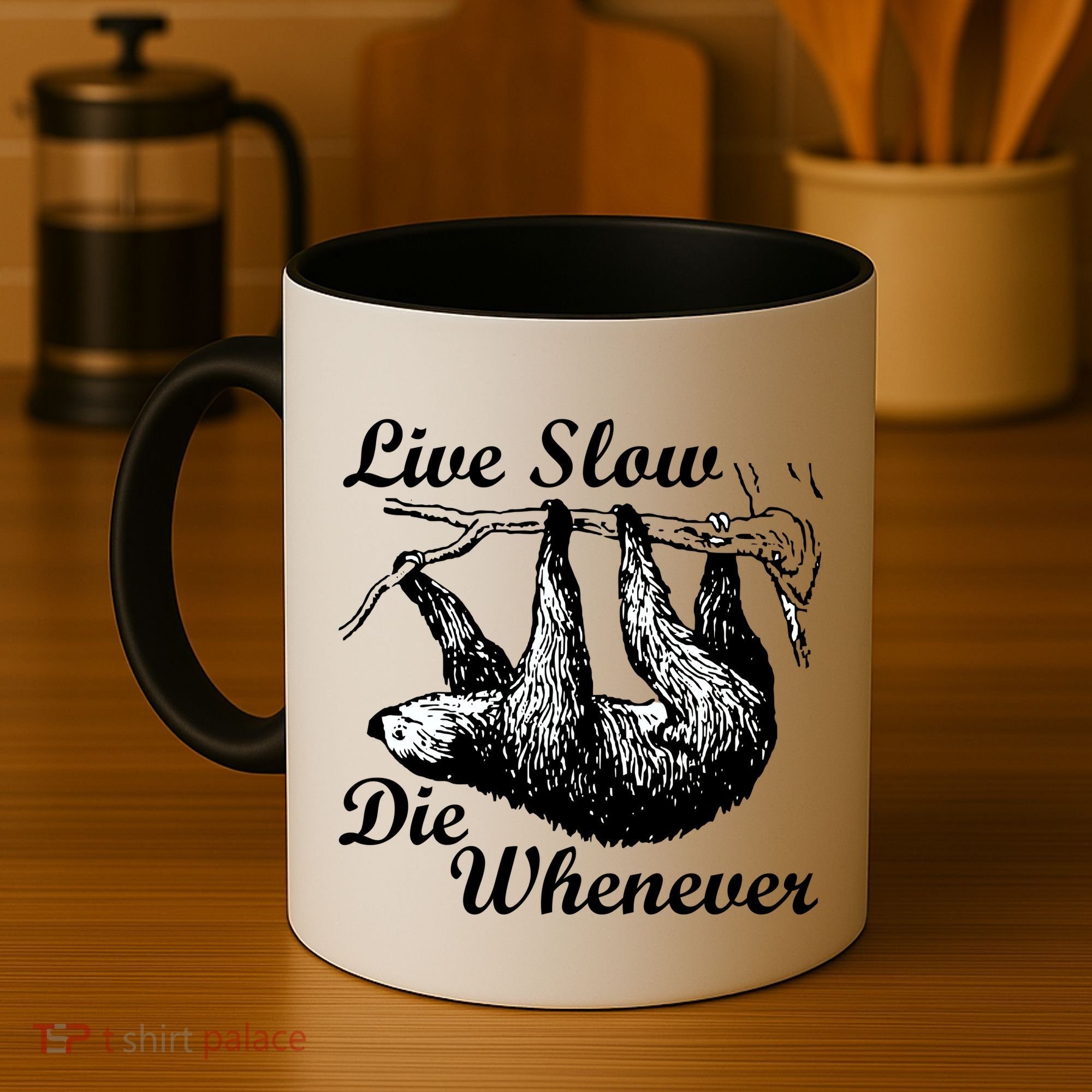 Live Slow Die Whenever Sloth Coffee Mug