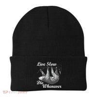 Live Slow Die Whenever Sloth Beanie thumb 0