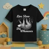 Live Slow Die Whenever Sloth Toddler T-Shirt thumb 3