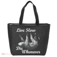Live Slow Die Whenever Sloth Tote Bag thumb 0