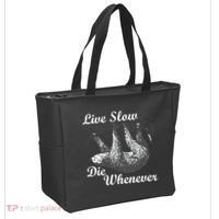 Live Slow Die Whenever Sloth Tote Bag thumb 2