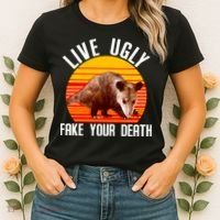 Live Ugly Fake Your Death Women's T-Shirt thumb 2