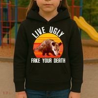Live Ugly Fake Your Death Kids Hoodie thumb 3