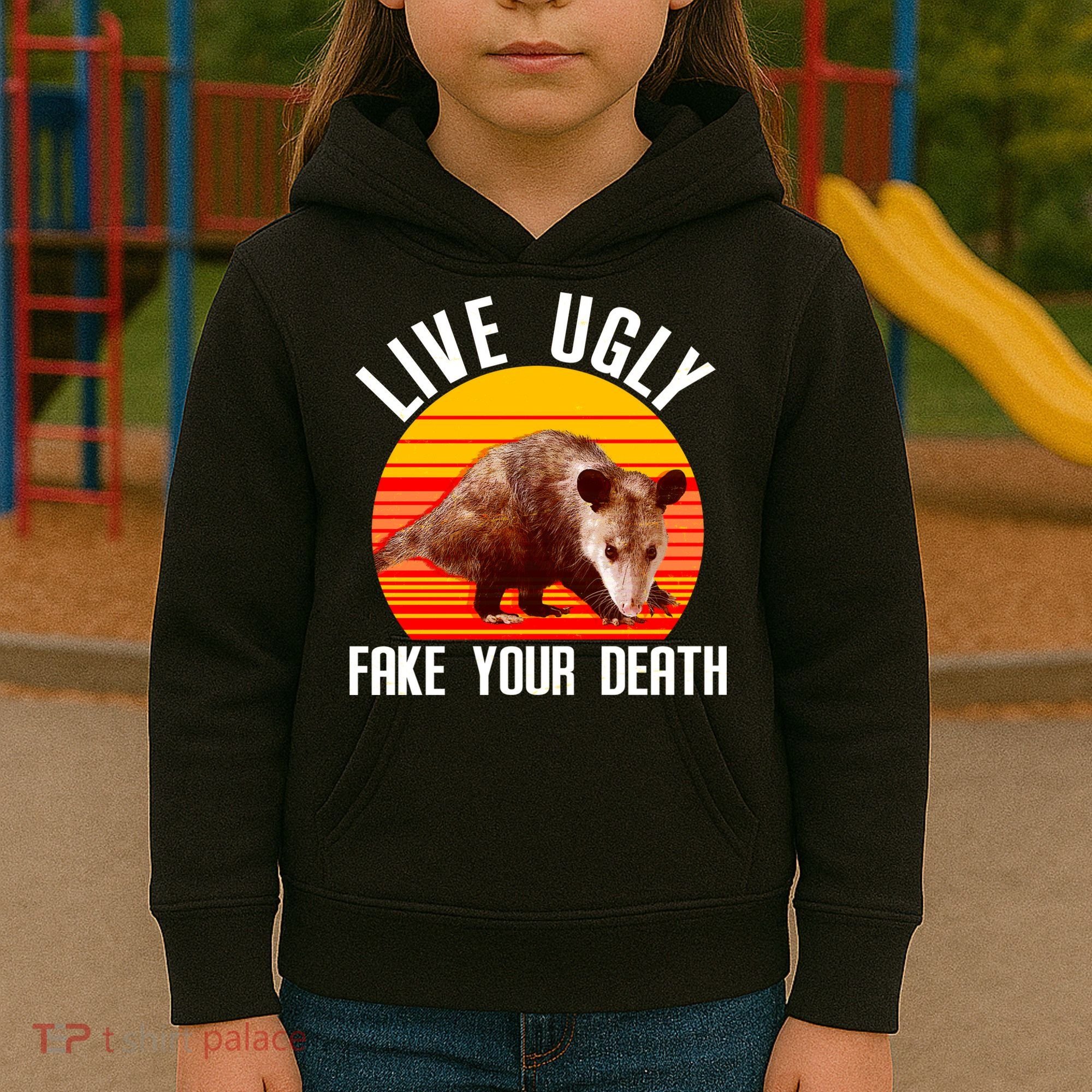 Live Ugly Fake Your Death Kids Hoodie