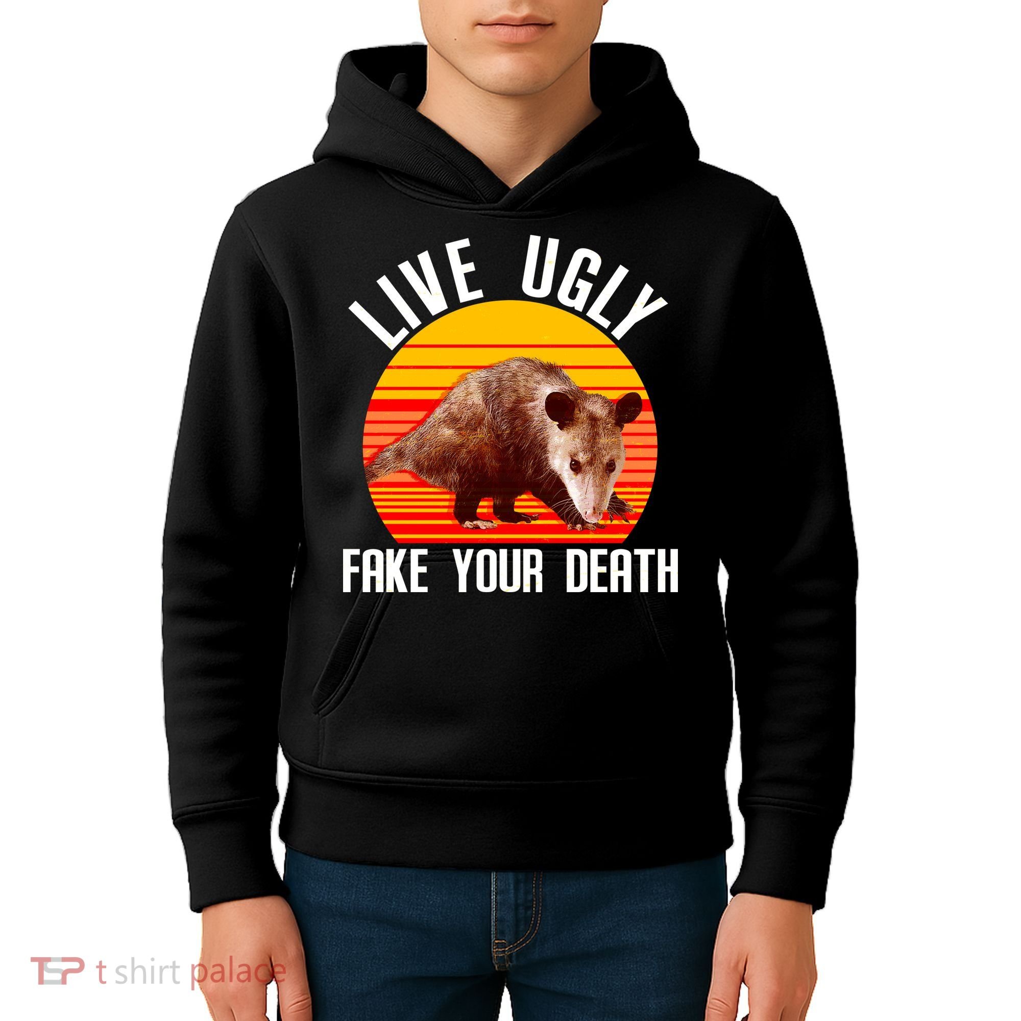 Live Ugly Fake Your Death Kids Hoodie