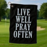 Live Well Pray Often Golf Towel thumb 1