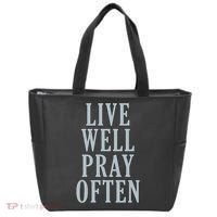 Live Well Pray Often Tote Bag thumb 0
