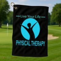 Live Your Life Physical Therapy Golf Towel thumb 1