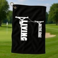 Living On The Edge Golf Towel thumb 1
