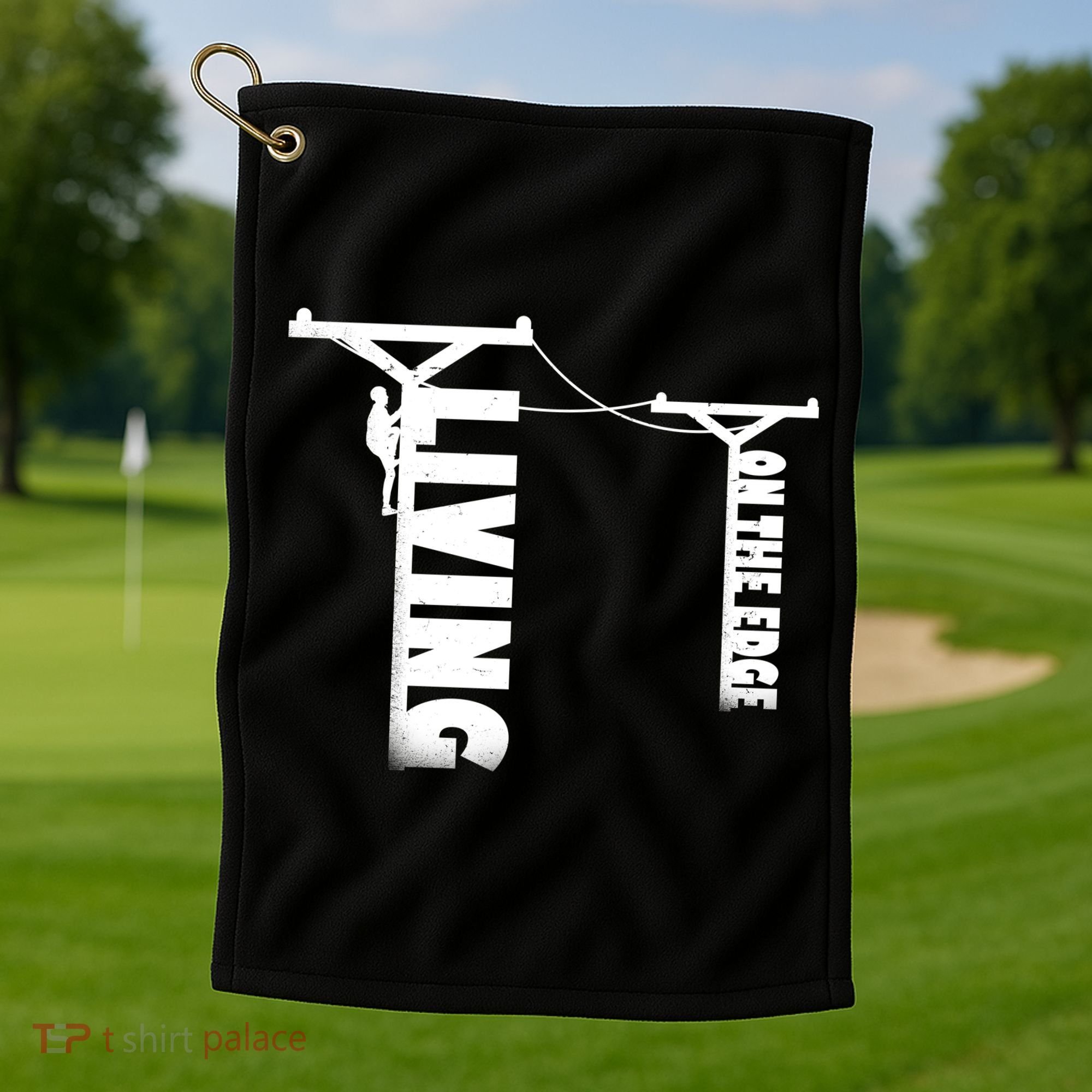 Living On The Edge Golf Towel