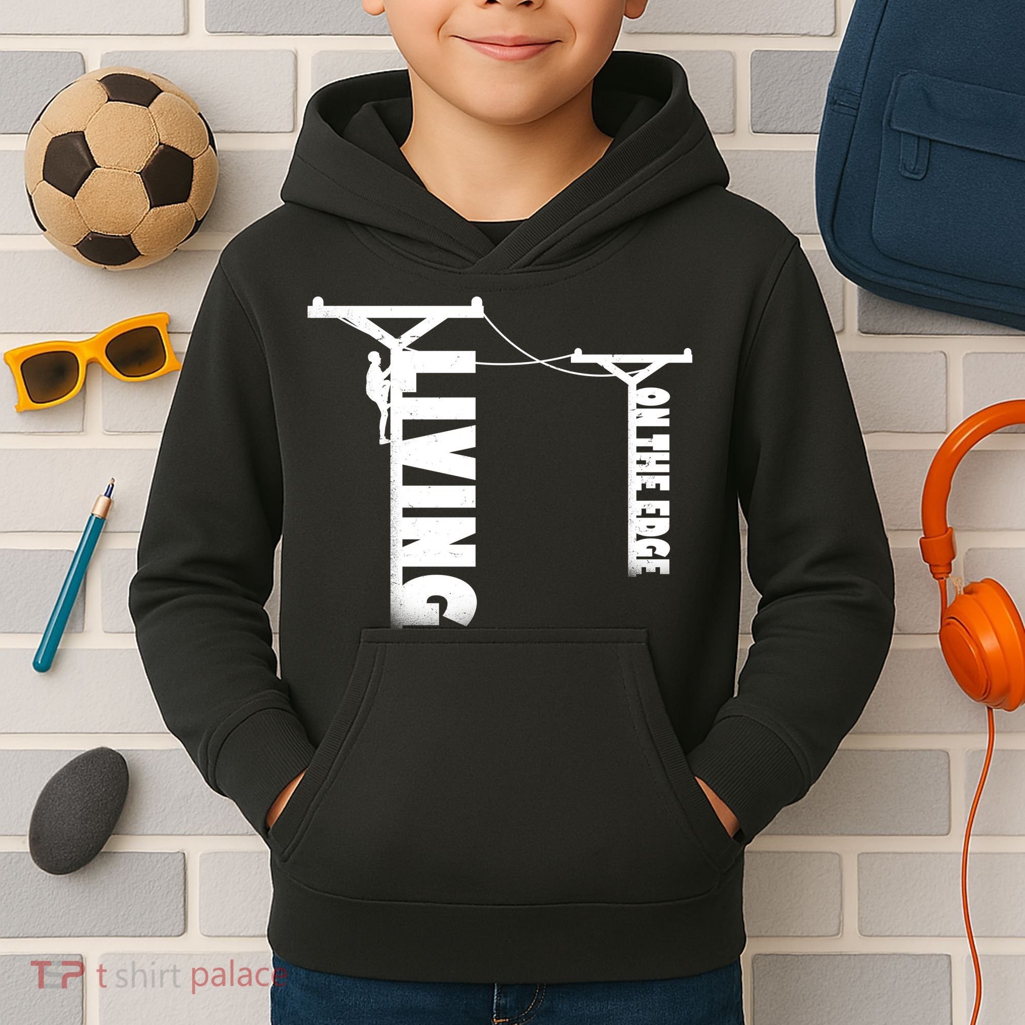 Living On The Edge Kids Hoodie