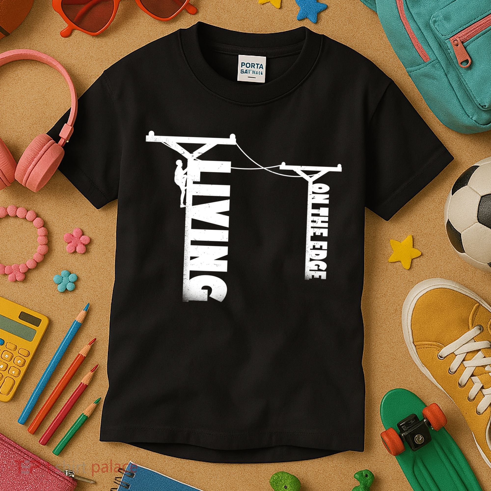 Living On The Edge Kids T-Shirt