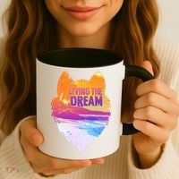 Living The Dream Californian Beach Wolf Head Coffee Mug thumb 3