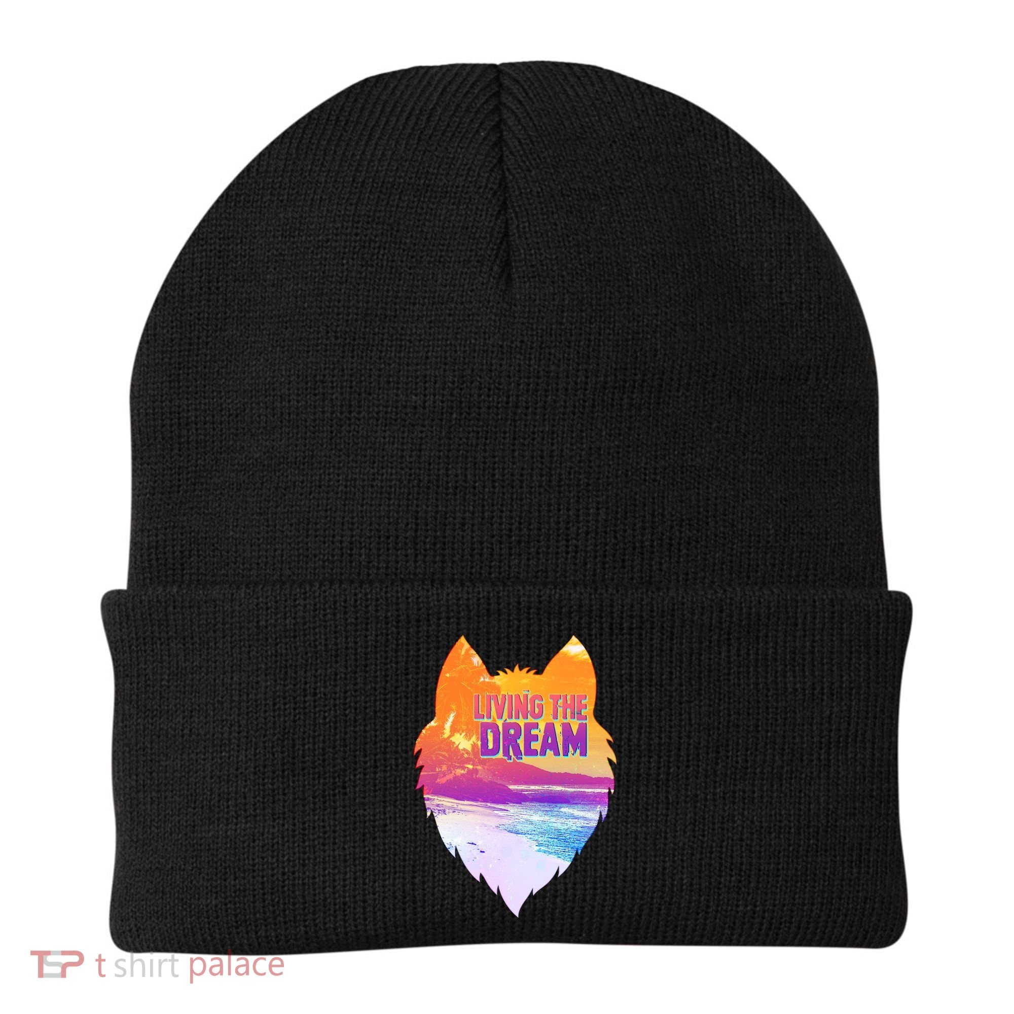 Living The Dream Californian Beach Wolf Head Beanie