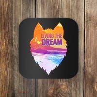 Living The Dream Californian Beach Wolf Head Coaster thumb 0