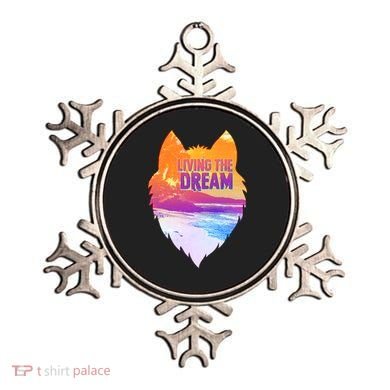 Living The Dream Californian Beach Wolf Head Ornament