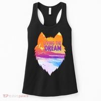 Living The Dream Californian Beach Wolf Head Women's Tank Top thumb 0