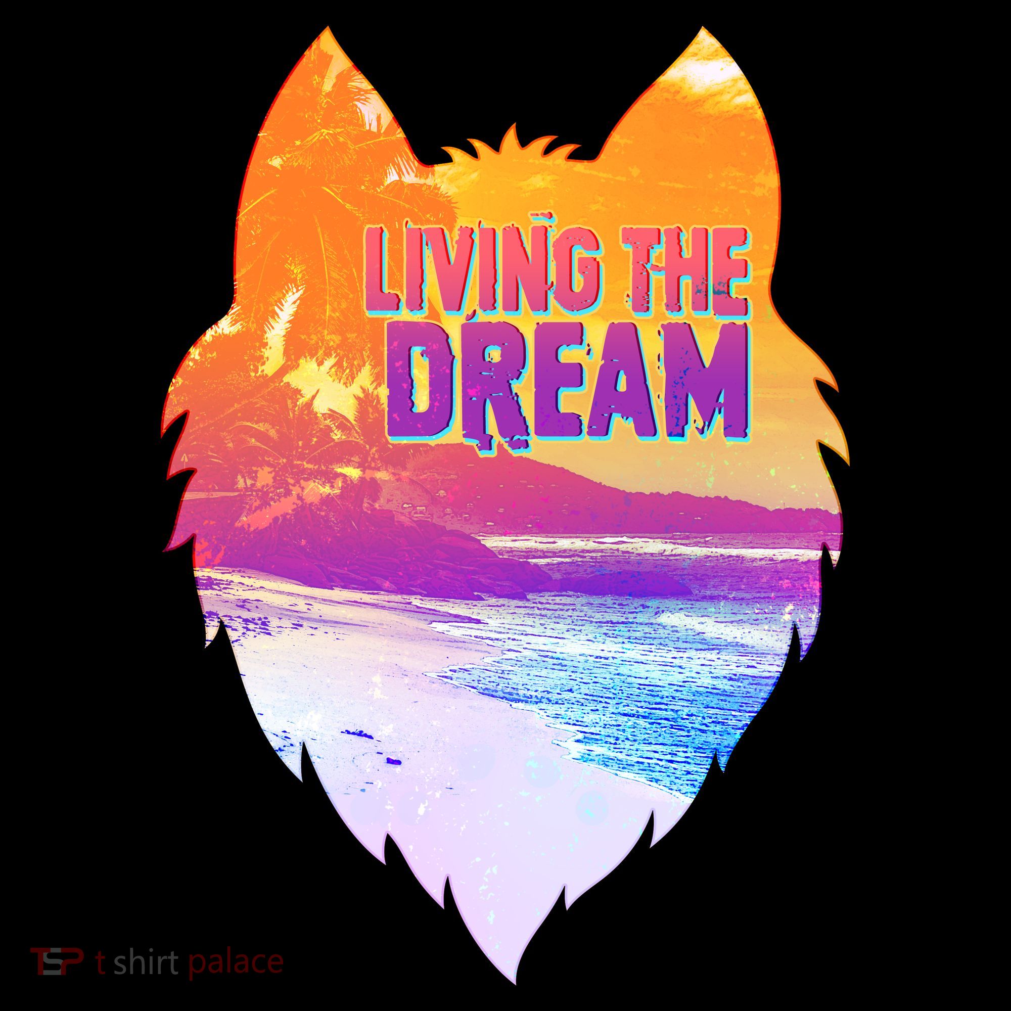 Living The Dream Californian Beach Wolf Head Baby Bodysuit